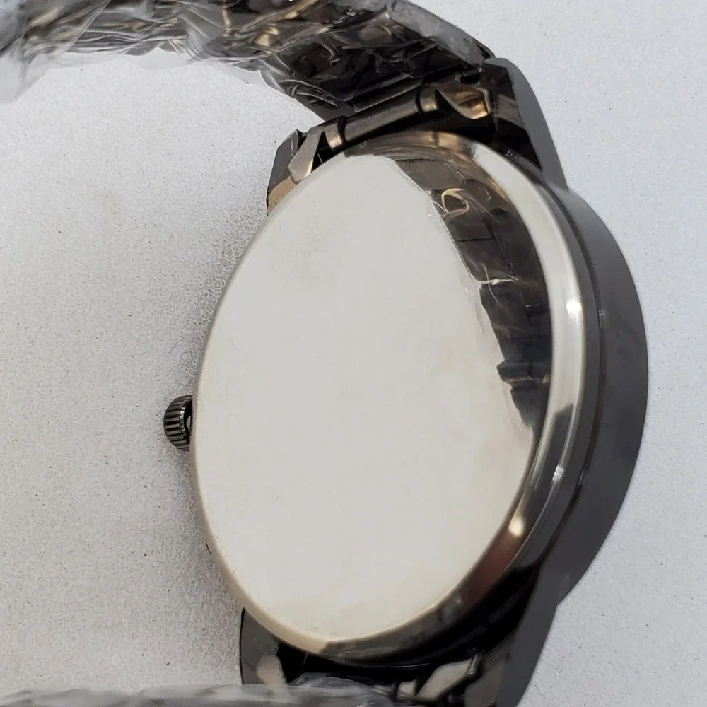 Men's Watch 42MM Blue‎ Dial Gold Numerals Date Indicator Black Bracelet 7